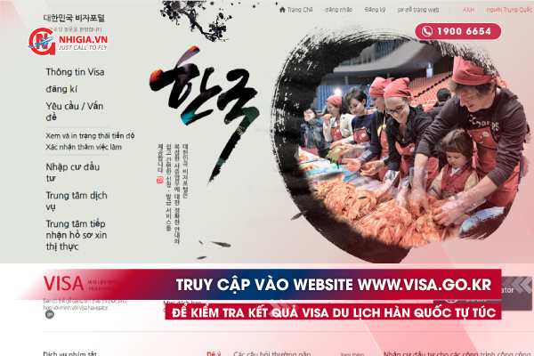 Truy cập vào website www.visa.go.kr để kiểm tra kết quả visa Hàn Quốc